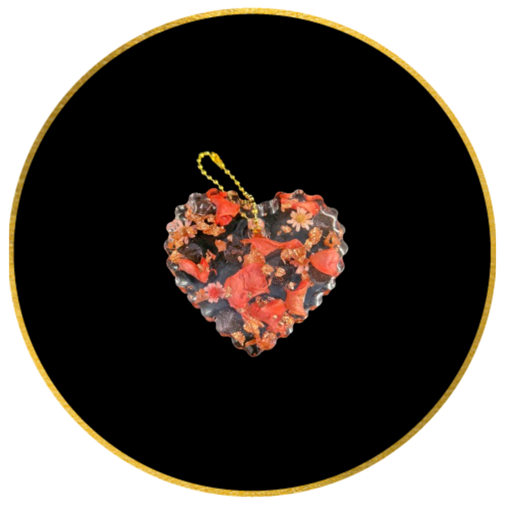 Brelok duże serce Clear Pink